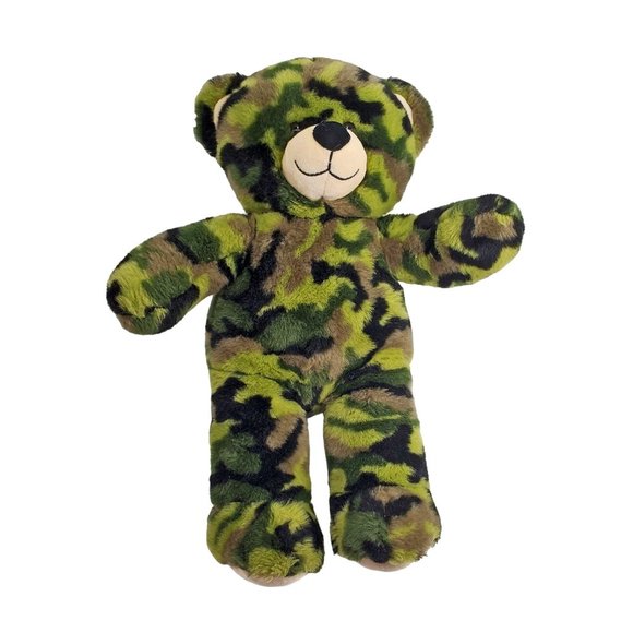 Build A Bear 17" Camo Camouflage Military Bear Plush Army Teddy Green Camo - Picture 5 of 7
